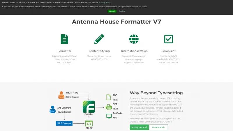 Homepage of Formatter V7