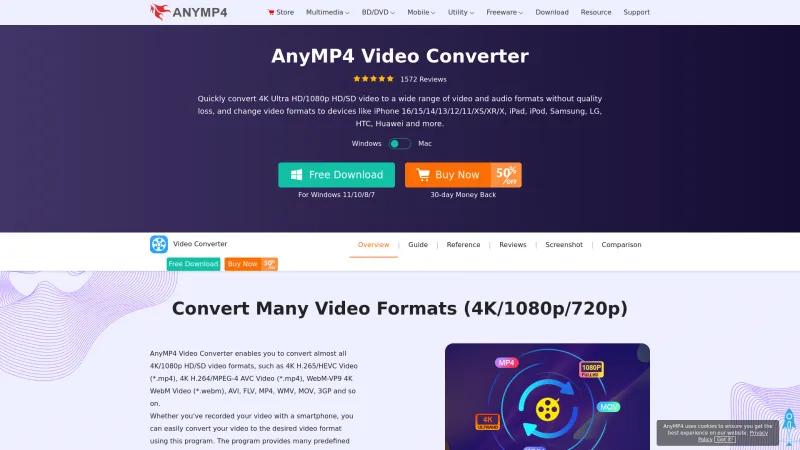 Homepage of AnyMP4 Video Converter