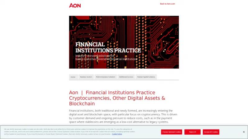 Homepage of Aon Digital Asset Insurance