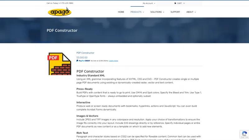 Homepage of PDF Constructor