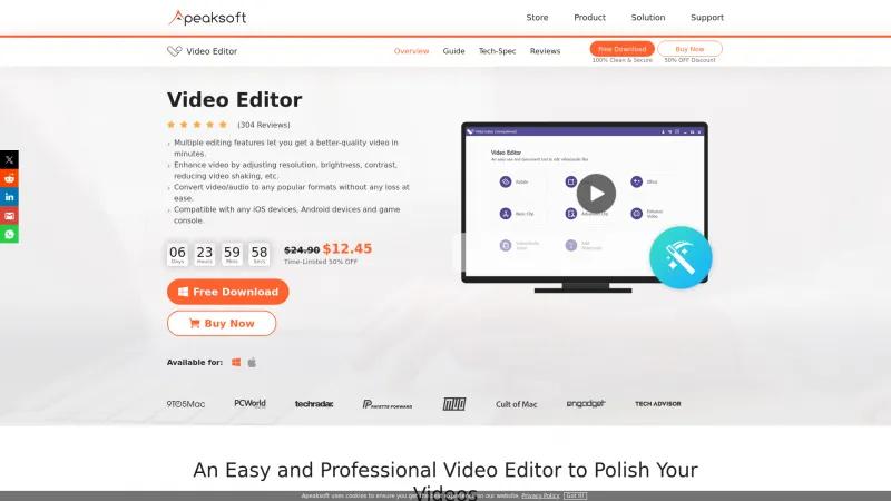 Homepage of Apeaksoft Video Editor