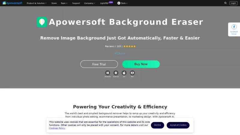 Homepage of Apowersoft Background Eraser