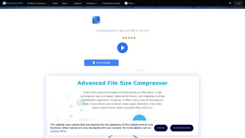 Homepage of ApowerCompress