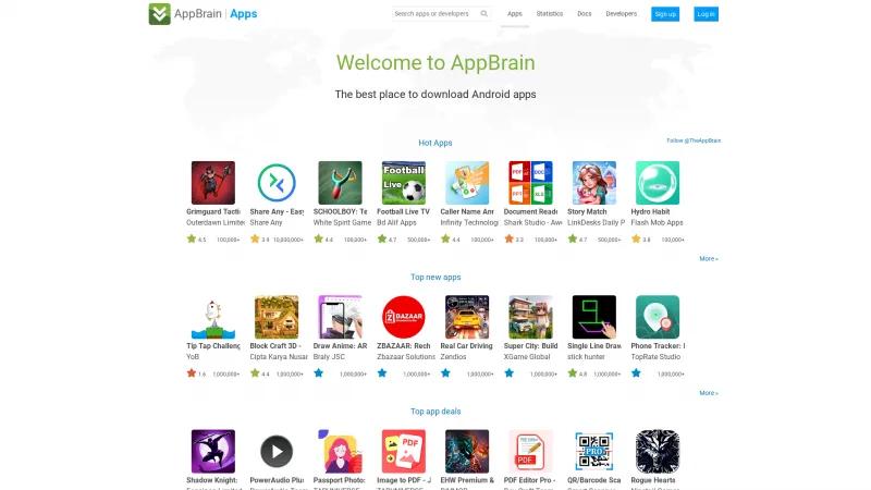 Homepage of AppBrain