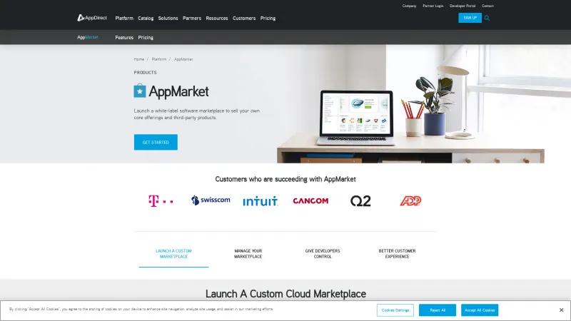 Homepage of AppMarket