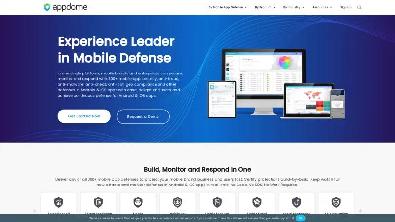 Homepage of Appdome