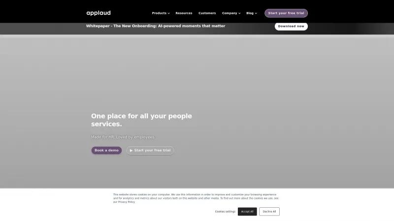 Homepage of Applaud