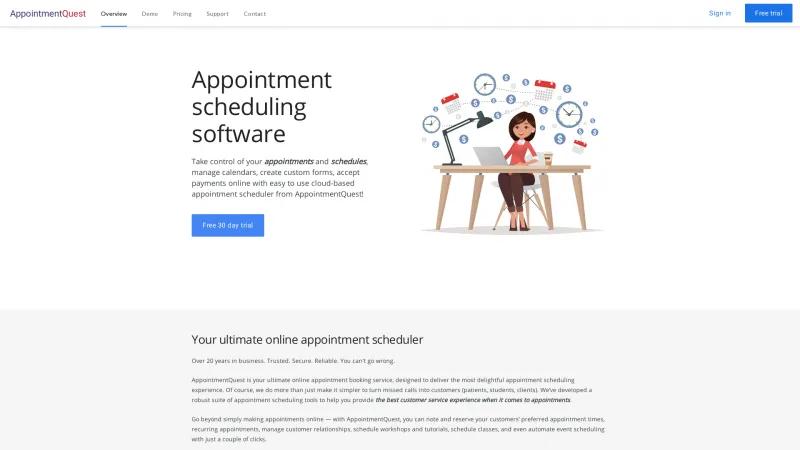 Homepage of Online Appointment Manager