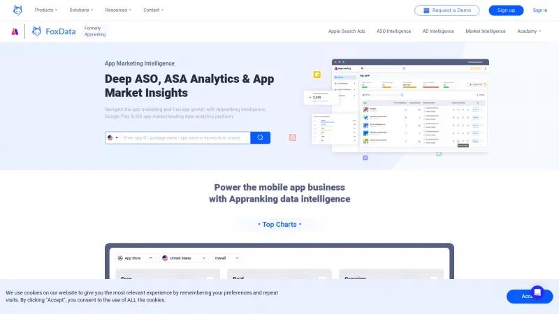 Homepage of Appranking