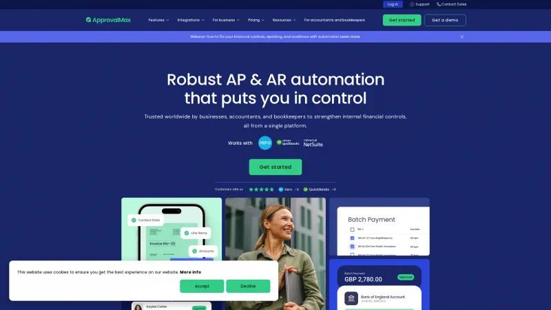 Homepage of ApprovalMax