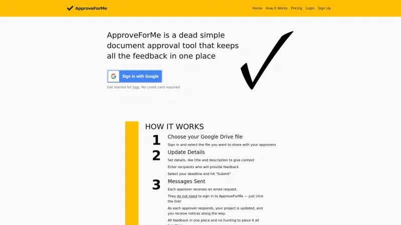 Homepage of ApproveForMe