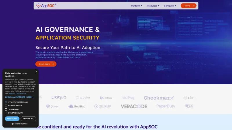 Homepage of AppSOC