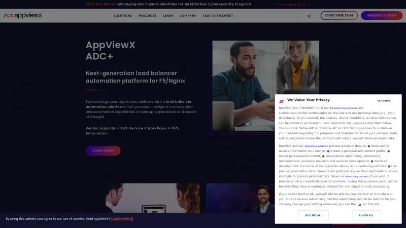 Homepage of AppViewX ADC+