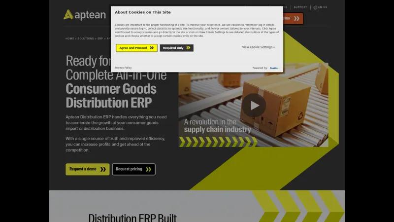 Homepage of Aptean Distribution ERP