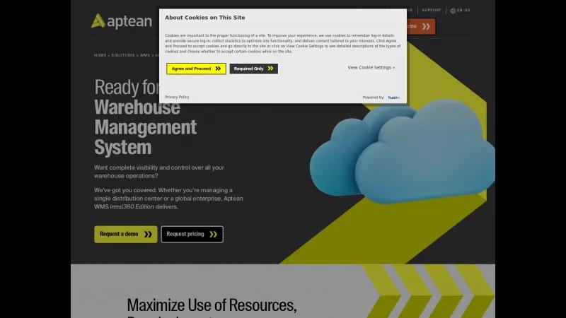 Homepage of Aptean irms|360 WMS