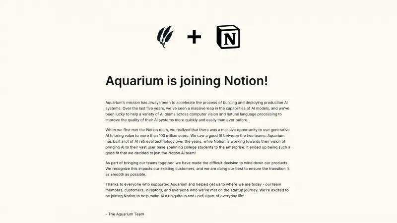 Homepage of Aquarium