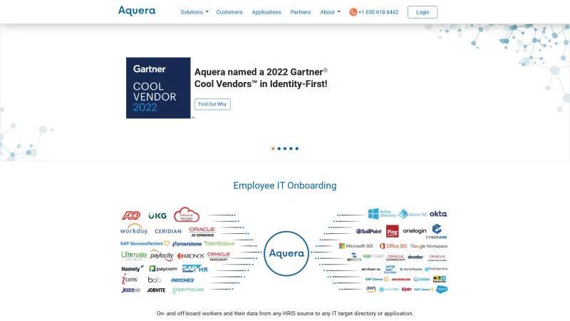 Homepage of Aquera