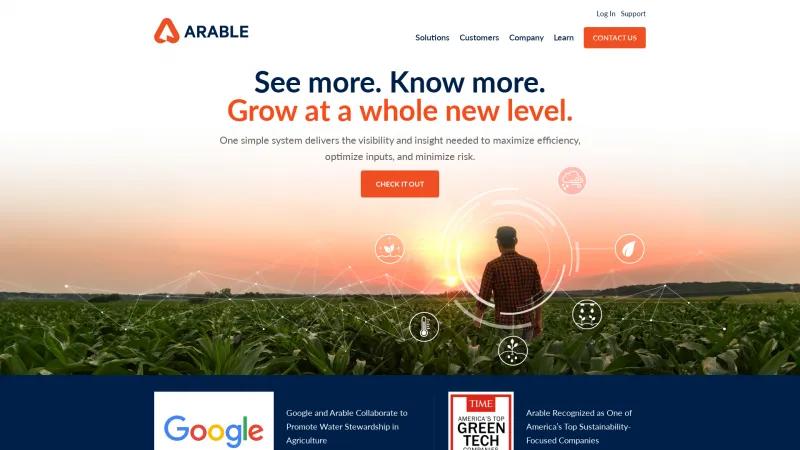 Homepage of Arable