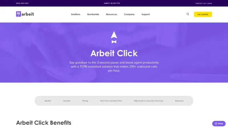 Homepage of Arbeit Click