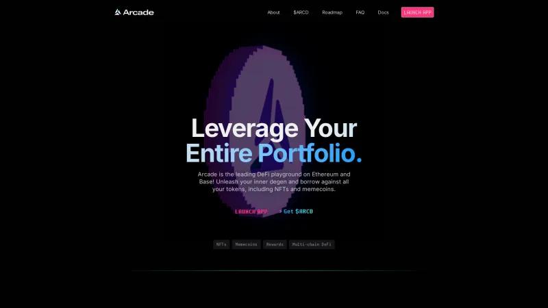 Homepage of Arcade