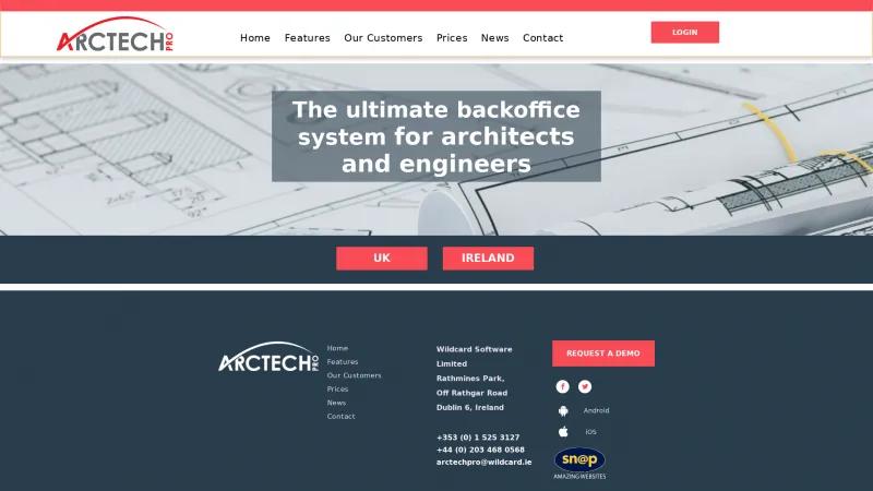 Homepage of Arctech Pro