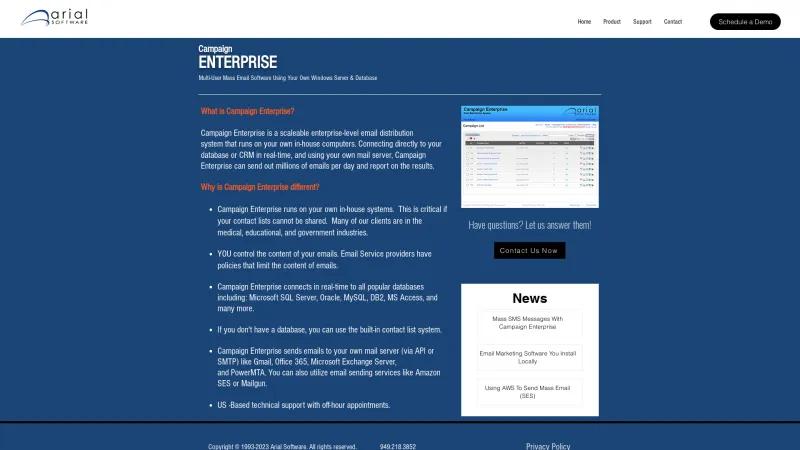 Homepage of Campaign Enterprise