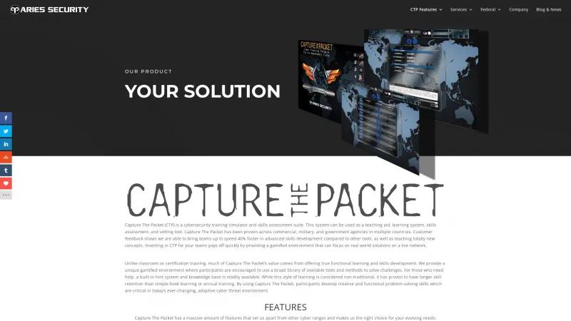 Homepage of Capture The Packet (CTP)