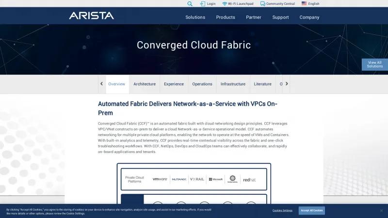 Homepage of Converged Cloud Fabric