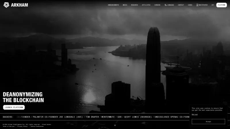 Homepage of Arkham