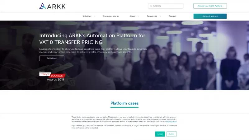 Homepage of ARKK