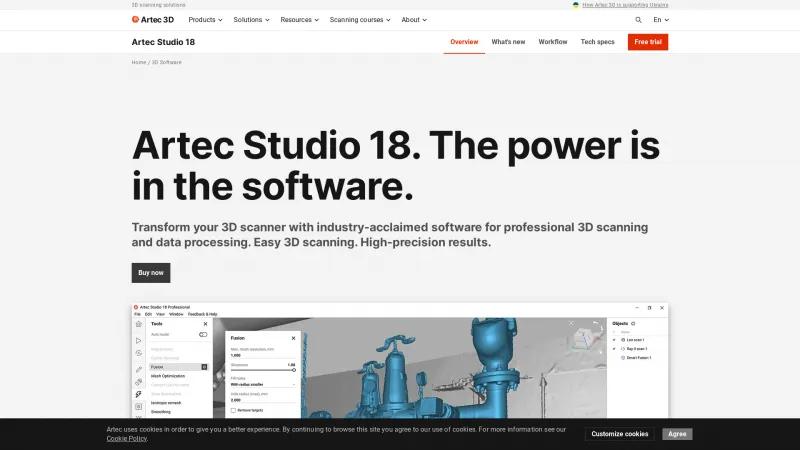 Homepage of Artec Studio