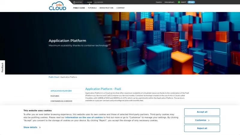 Homepage of Aruba Jelastic Cloud