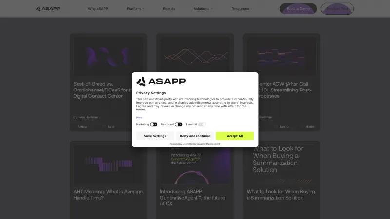 Homepage of ASAPP