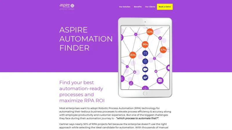 Homepage of Aspire Automation Finder