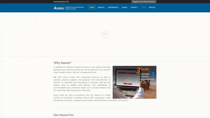 Homepage of Assess