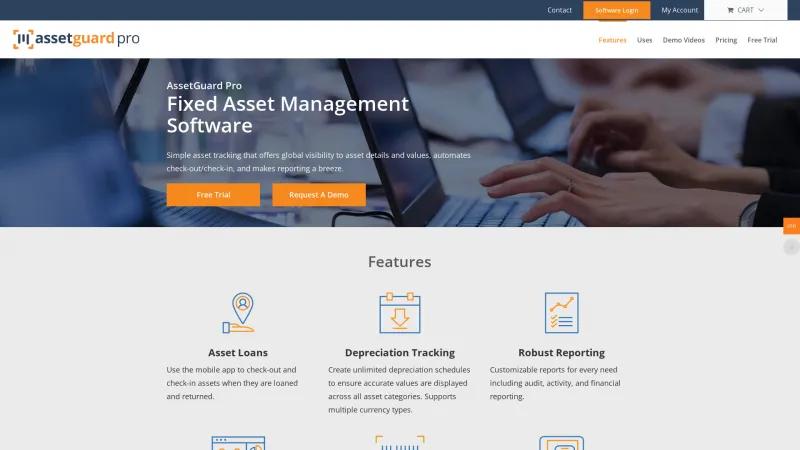 Homepage of AssetGuardPro