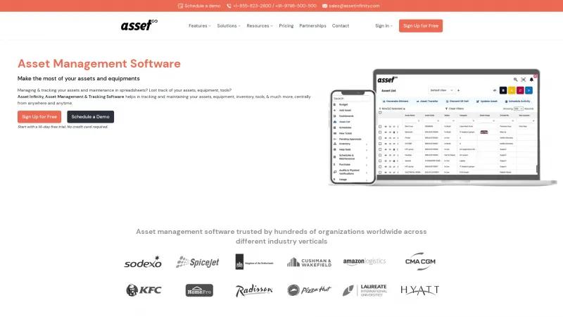 Homepage of Asset Infinity