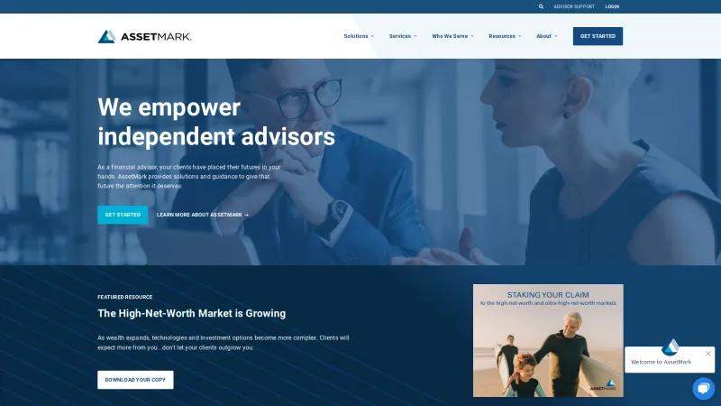 Homepage of AssetMark