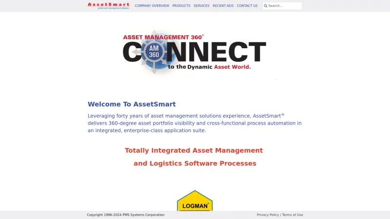 Homepage of AssetSmart