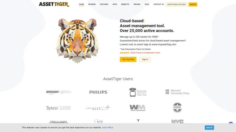 Homepage of AssetTiger