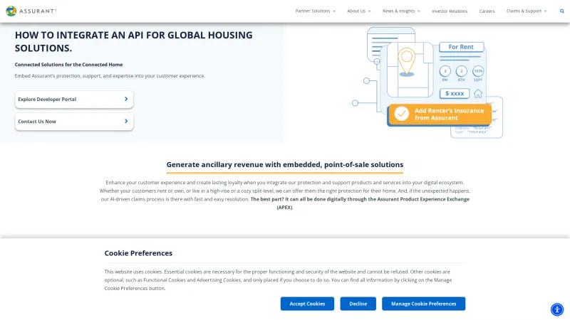 Homepage of Assurant APEX