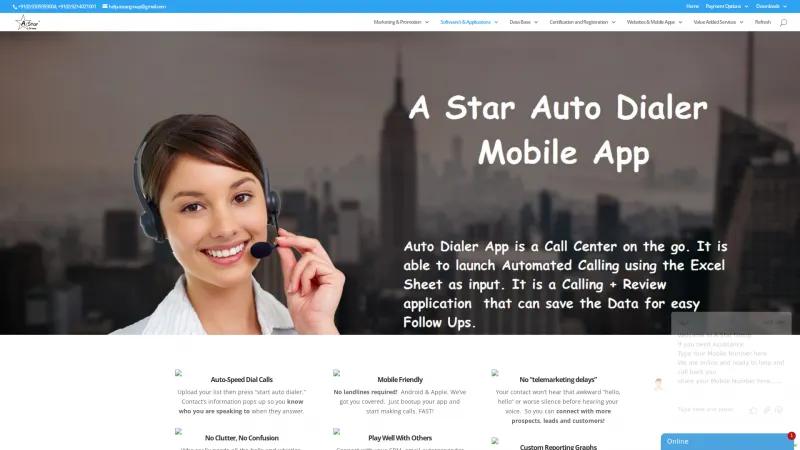 Homepage of A Star Auto Dialer