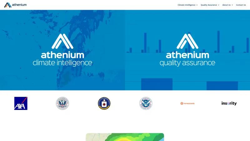 Homepage of Athenium Analytics