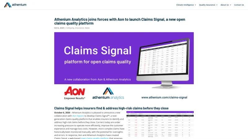 Homepage of Claims Signal