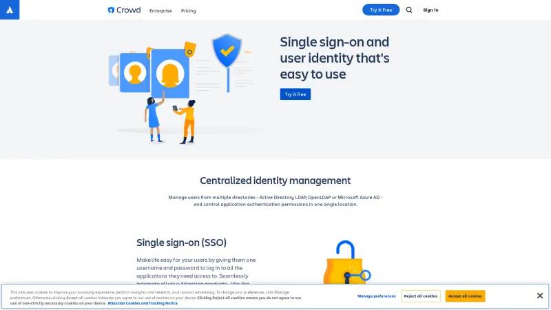 Homepage of Atlassian Crowd