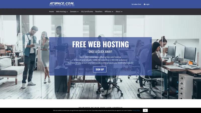 Homepage of Atspace