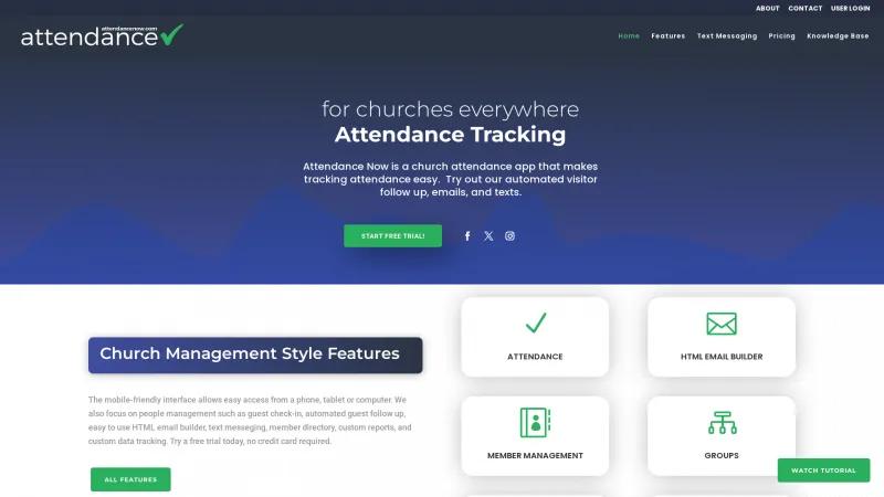 Homepage of Attendance Now