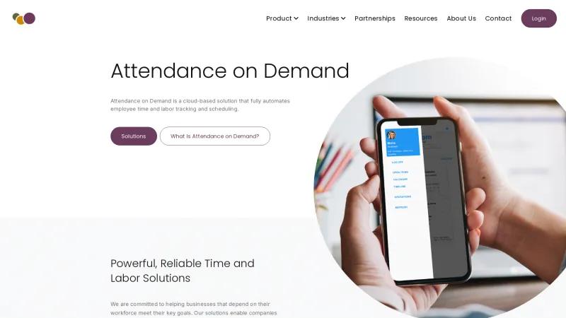 Homepage of Attendance on Demand