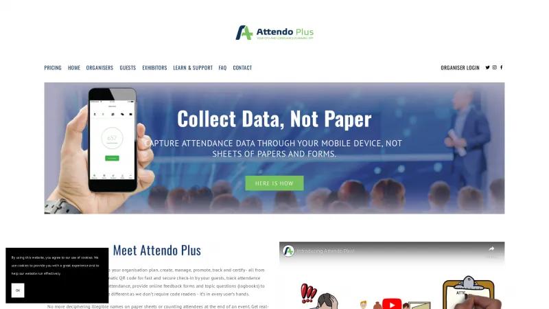 Homepage of Attendo Plus