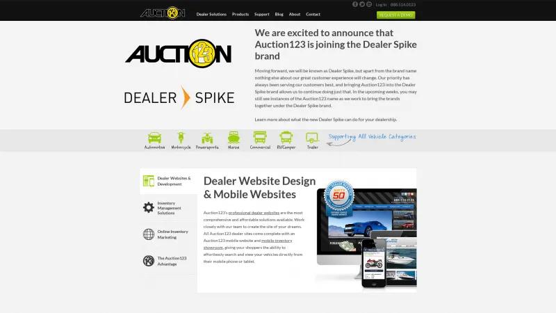 Homepage of Auction123